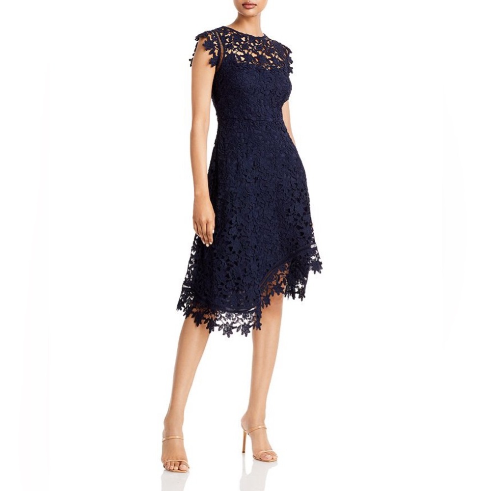 Eliza J Lace Asymmetric Cocktail Dress